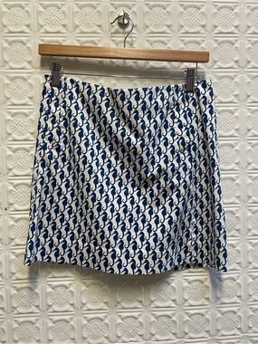 Jcrew Navy Seahorse Print A-Line Skirt - Women's